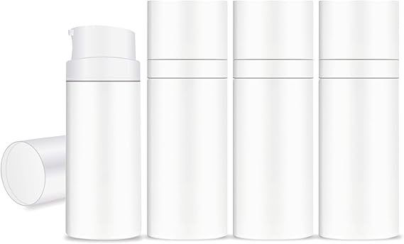 Shoprythm Packaging Pack of 4 White Airless Bottle with White Cap 15ml Shoprythm Packaging Pack of 4 White Airless Bottle with White Cap 15ml